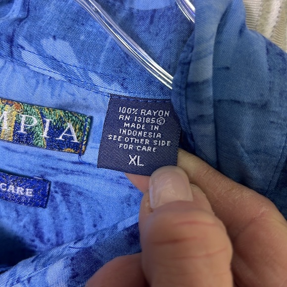 Men’s Campia Americana Patriot Fourth of July Short Sleeve Rayon Button Down XL - Picture 6 of 7